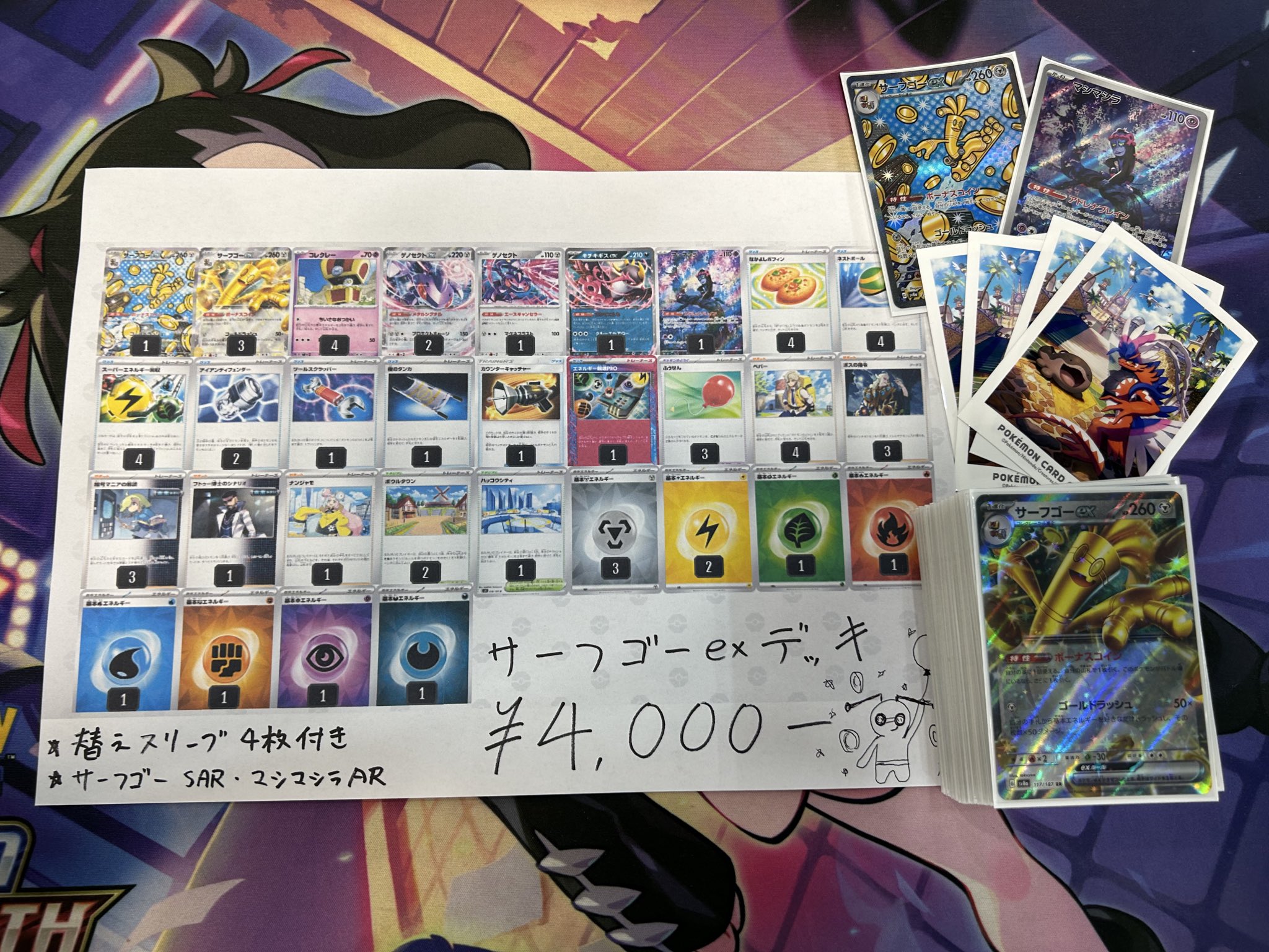 ポケカ引退品　サーフゴーデッキなど サーフゴーex デッキ 構築済みデッキ ポケカ ゲノセクトex
