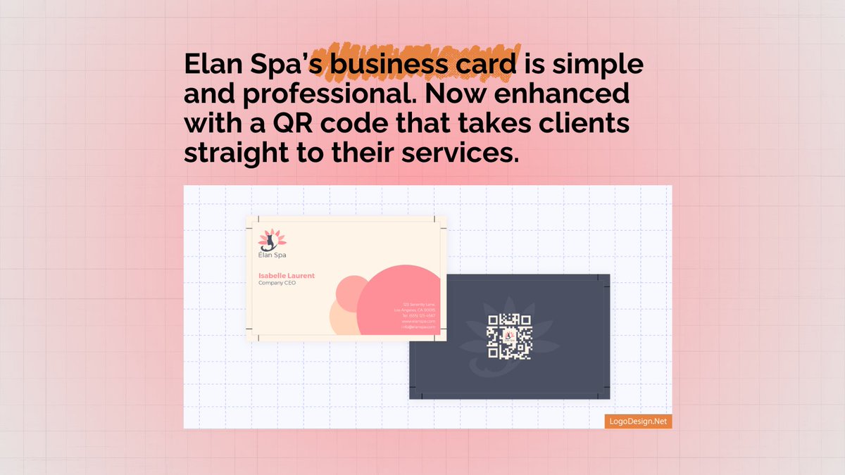LogoDesign_Net's tweet image. Élan Spa boosted engagement & sign-ups with one simple tool: custom QR codes.
Read full story here: logodesign.net/blog/elan-spa-…
#QRCode #EventMarketing #MarketingStrategy #ExpoSuccess #BusinessGrowth
