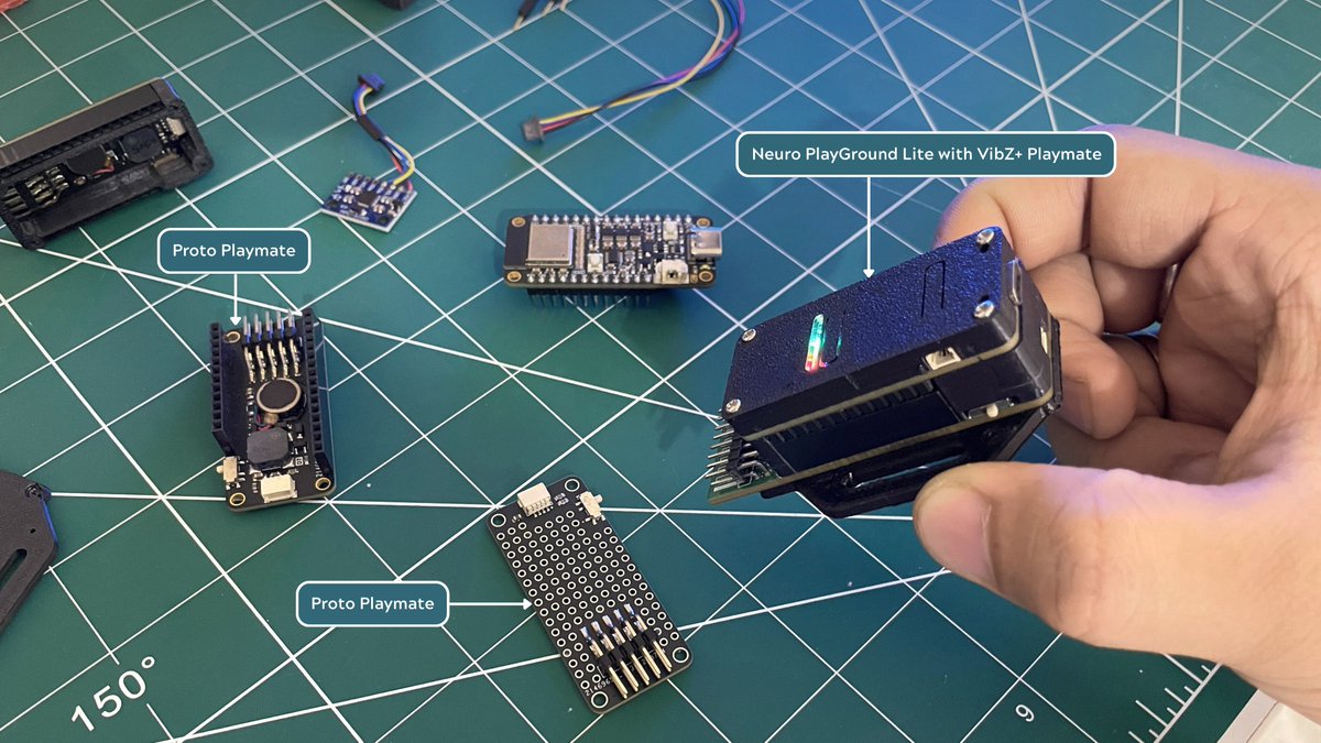 myupsidedownlab's tweet photo. Introducing Neuro PlayGround Lite (NPG Lite)
Your open-source gateway to bio-potential signal hacking!

Read on @Hacksterio  🔗https://t.co/SY1OBVyOD2

NPG Lite is a wireless, multichannel bio-physiological signal acquisition board in the Adafruit Feather form factor — perfect for capturing EEG, EMG, ECG, and more.

Whether you're just getting started or you're a seasoned maker, NPG Lite makes it easy to explore Brain-Computer Interfaces (BCI) and Human-Computer Interfaces (HCI). Visualize real-time data with the Chords software suite and level up with modular Playmate boards for haptic feedback, prototyping, or extended bio-signal channels.

Build your own mind-controlled apps, EMG-powered music, or heart-rate monitors — right out of the box!

🔧 Beginner-friendly.
🧠 Expandable & powerful.
📦 Comes in three kits: Explorer, Ninja, and Beast.
🔗 Fully open-source.

Think it. Feel it. Build it.
Explore the NPG Lite today.  

#BCI #WearableTech #OpenSourceHardware #Neurotech #Biohacking #EEG #EMG #ECG #IoT #AdafruitFeather #STEMEducation
#Neuroscience #SignalProcessing #DIYTech #BrainComputerInterface #MakerMovement #HackYourBody #Bioelectronics #TechForGood #HumanAugmentation #NeuroEngineering #Electrophysiology
@householdhacker @crowd_supply