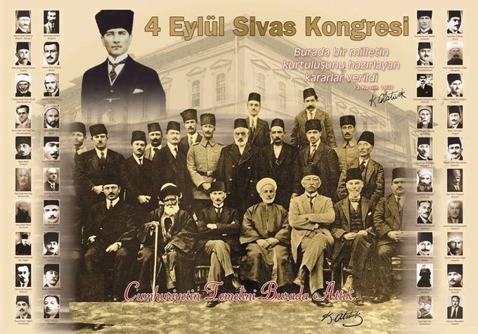 Milli sınırları içinde vatan bir bütündür parçalanamaz.

Manda ve himaye kabul olunamaz.

Türk ülkesini parçalamaya yönelik her türlü girişim kabul edilemez.

Bugün günlerden Sivas.
Sivas Kongresi'nin 106. Yılı Kutlu olsun.
#tarih #TarihteBugün #SivasKongresi