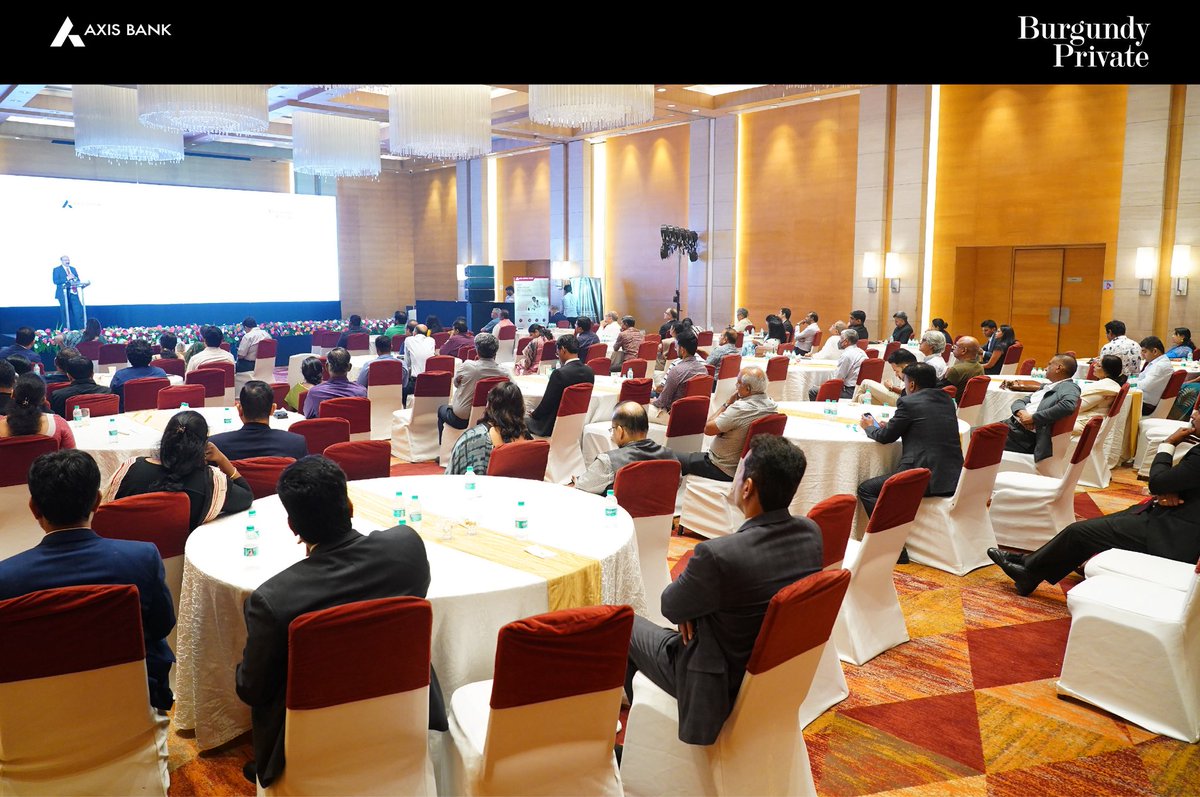 AxisBank's tweet image. Burgundy Private, Private banking by Axis Bank, hosted an insightful session with Mr. Neelkanth Mishra, Chief Economist – Axis Bank &amp;amp; Head of Global Research – Axis Capital, in Chennai for its esteemed clients.
