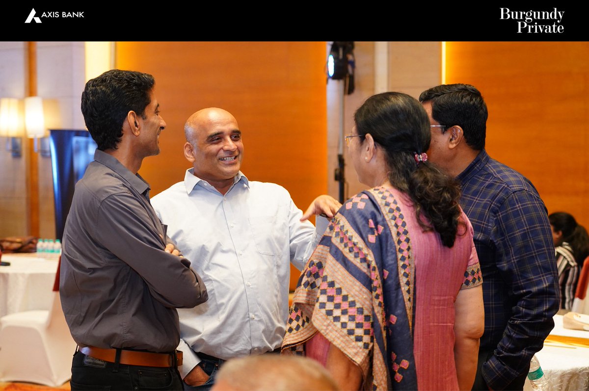 AxisBank's tweet image. Burgundy Private, Private banking by Axis Bank, hosted an insightful session with Mr. Neelkanth Mishra, Chief Economist – Axis Bank &amp;amp; Head of Global Research – Axis Capital, in Chennai for its esteemed clients.