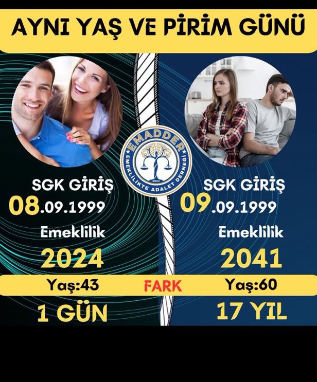 Cihan (EMADDER) (@cihan5608371377) on Twitter photo Kademeli Emeklilik Bekleyen Milyonlara 1 Güne 20 Yıl Zulmünü Yaşatanlar !!!! Kul Hakkının Telafisi Yok!!! Yaşatılanlar Unutulmayacak!!!Az Primli Yaşı Küçükler Emekli Edilip Yaşı Büyük Primi Fazla Olanlar 20 Yıla Mahkum Edildi!!!
<a href="/EmadDernegi/">EMEKLİLİKTE ADALET DERNEĞİ ⚖️</a>
#KademeMeclisiBekliyor Kademeli Emeklilik Bekleyen Milyonlara 1 Güne 20 Yıl Zulmünü Yaşatanlar !!!! Kul Hakkının Telafisi Yok!!! Yaşatılanlar Unutulmayacak!!!Az Primli Yaşı Küçükler Emekli Edilip Yaşı Büyük Primi Fazla Olanlar 20 Yıla Mahkum Edildi!!!
<a href="/EmadDernegi/">EMEKLİLİKTE ADALET DERNEĞİ ⚖️</a>
#KademeMeclisiBekliyor