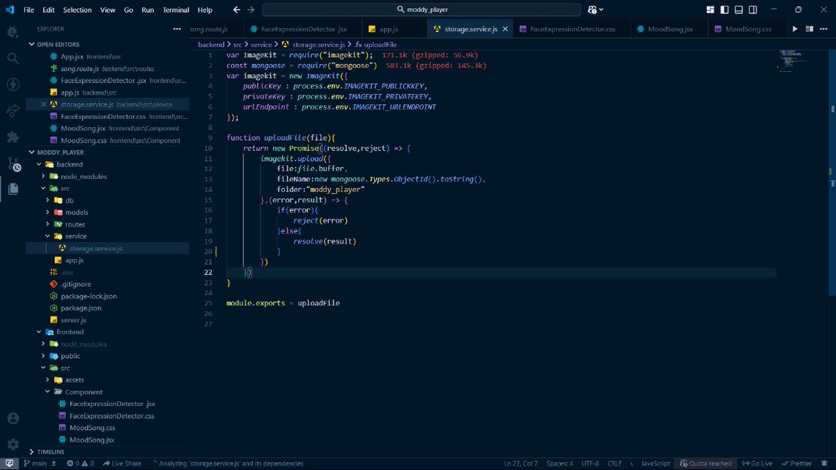 Kunal042002's tweet image. Day 12 of backend 🚀
Connected backend to ImageKit &amp;amp; stored it in DB 💻🔥
Step by step getting stronger!

#Backend #MERN #ImageKit
cc: @ankurdotio @harshbhaiyaa @sheryians_