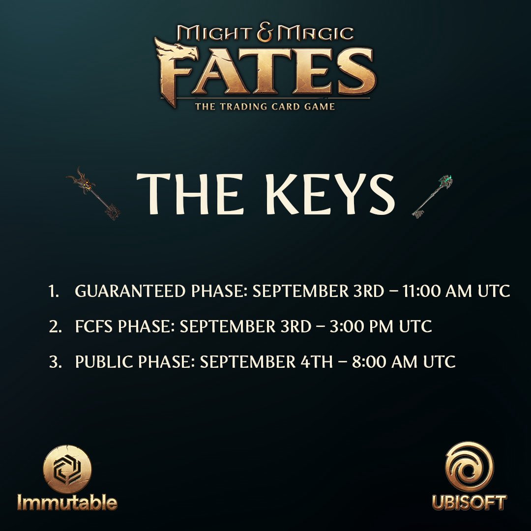 UBISOFT a multi-billion dollar web2 studio launched their first presale on <a href="/Immutable/">Immutable</a> 

<a href="/MightMagicFates/">Might & Magic Fates TCG</a> is A free-to-play trading card game by Ubisoft and Immutable and their Key Founder Bundle sale is now live 

Founder Bundles offer early access to in-game content, exclusive