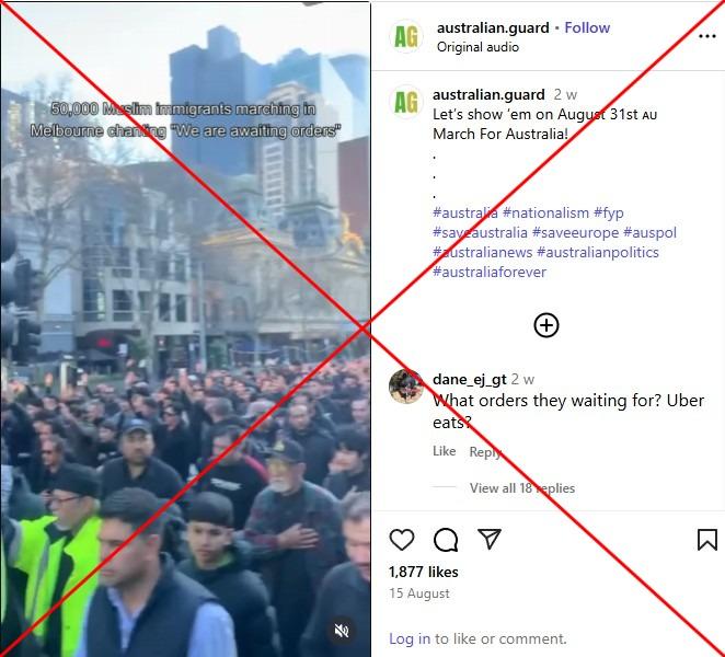 AFP Fact Check 🔎 (@afpfactcheck) on Twitter photo This video does not show immigrants marching in Melbourne, Australia 🇦🇺 In fact, it is an annual religious procession u.afp.com/NotImmigrantPr… This video does not show immigrants marching in Melbourne, Australia 🇦🇺 In fact, it is an annual religious procession u.afp.com/NotImmigrantPr…