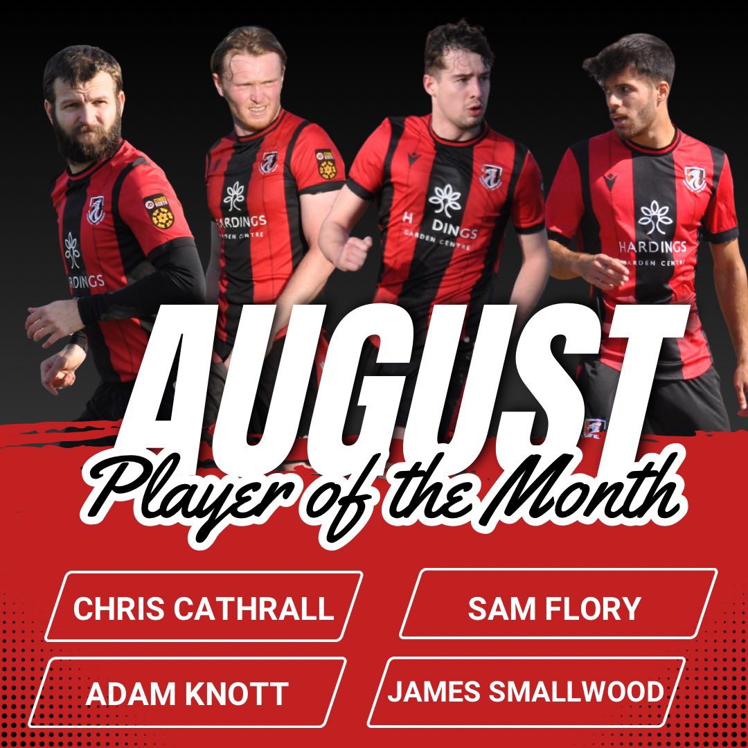 Chris Cathrall, Sam Flory, Adam Knott &amp; James Smallwood are all nominated for August’s Player of the Month award. All four players have had a great start to the season and deserve to be on the shortlist.  Get voting below:-