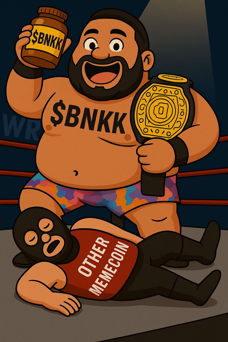 $BNKK knock other memecoin down with just a punch 
$BNKK is the king of all 
Let's celebrate 🥳 our wins together guys 
Pls help me like comment and Repost guys 
This is the best meme of the year for $BNKK