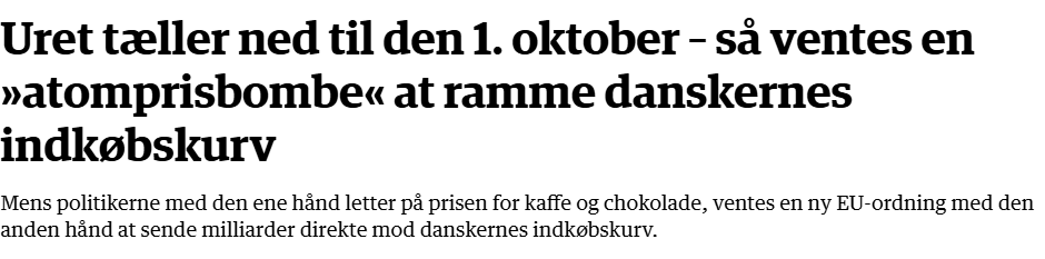 CasparStefani's tweet photo. Samtidig med en lovet afgiftssænkning på chokolade og kaffe, kommer der en ny afgift fra EU. Det nævnte regeringen sjovt nok intet om.

Gad i øvrigt godt vide, hvor mange af de politikere der talte dunder mod bureaukrati i EU under valgkampen, der har stemt for det her? https://t.co/1M2iSQXrgT