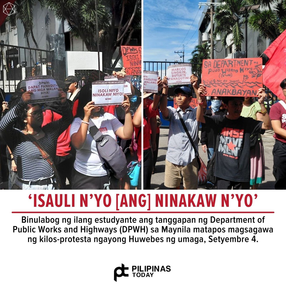 PilipinasToday_'s tweet image. Layon umano ng protesta na panagutin ang mga nasa likod ng lumalalang pagbaha at umano’y korapsyon sa mga maanomalyang flood control projects.
COURTESY: Emman Mortega
#PilipinasToday
#DPWH
#FloodControlProjects
#Manila