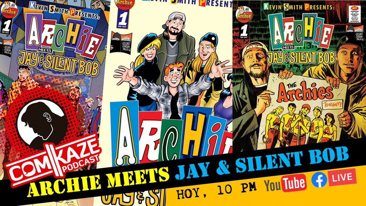 La pandilla de Riverdale ha tenido crossovers con cualquier cantidad de personajes de la cultura pop y los cómics. El más reciente de estos encuentros es Archie Meets Jay &amp; Silent Bob. Acompáñanos esta noche a comentar esta nueva cruza de universos.
#PodcastComikaze