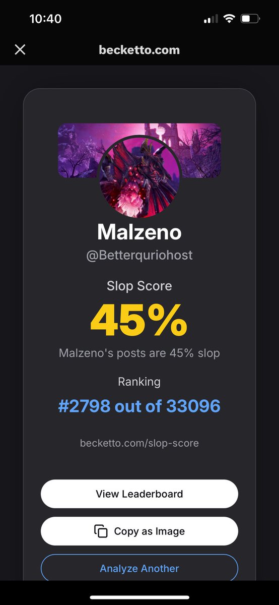 And I’m less slop than you