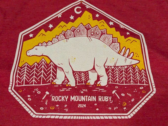 rmrubyconf's tweet image. We have about 50 tickets left for Rocky Mountain Ruby in October... and you&apos;ll need to reserve one by Sept 10 to be guaranteed one of our cool shirts! (Remember this fun little friend from last year...?)

rockymtnruby.dev/tickets/
