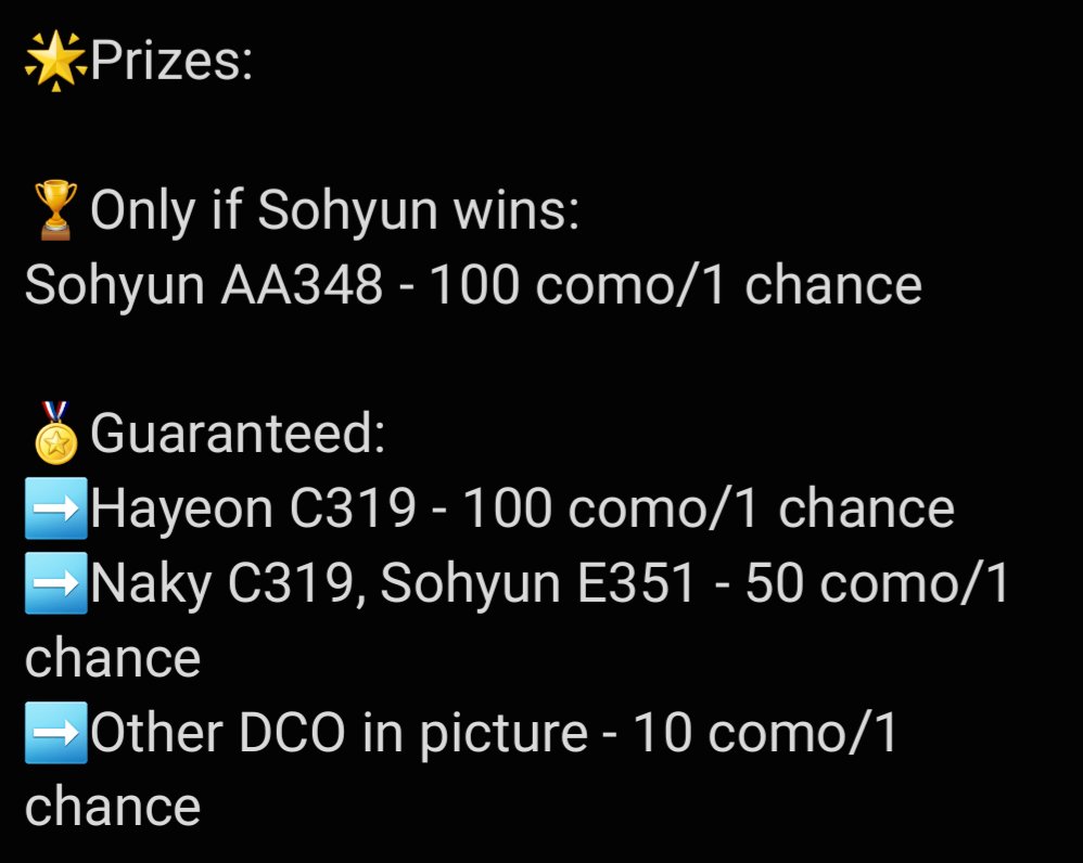 Sohyun msnz zenith Day 1 GA

🌊Rules:
- Like &amp; RT
- Vote min 10 como or more for Sohyun to zenith
- Reply with ID &amp; watermarked proof (screen record)

🌟 Check below for details &amp; prizes:

⏳Deadline: 5 Sep 08:00 KST

#tripleS #트리플에스
#박소현 #소현 #Sohyun
#하연 #Hayeon