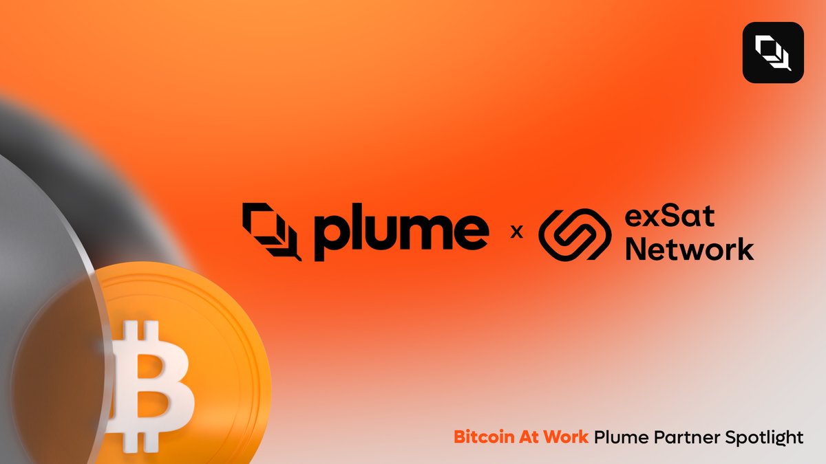 plumenetwork's tweet image. Bitcoin At Work: Plume Partner Series #9
Hard money meets smart infra.
@exSatNetwork and Plume are building the foundation for an onchain bank powered by Bitcoin.