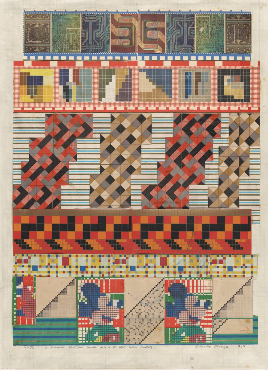 Eduardo Paolozzi, No 2 A Formula That Can Shatter Into a Million Glass Bullets. 1967.

Cut-and-pasted printed paper on graph paper.