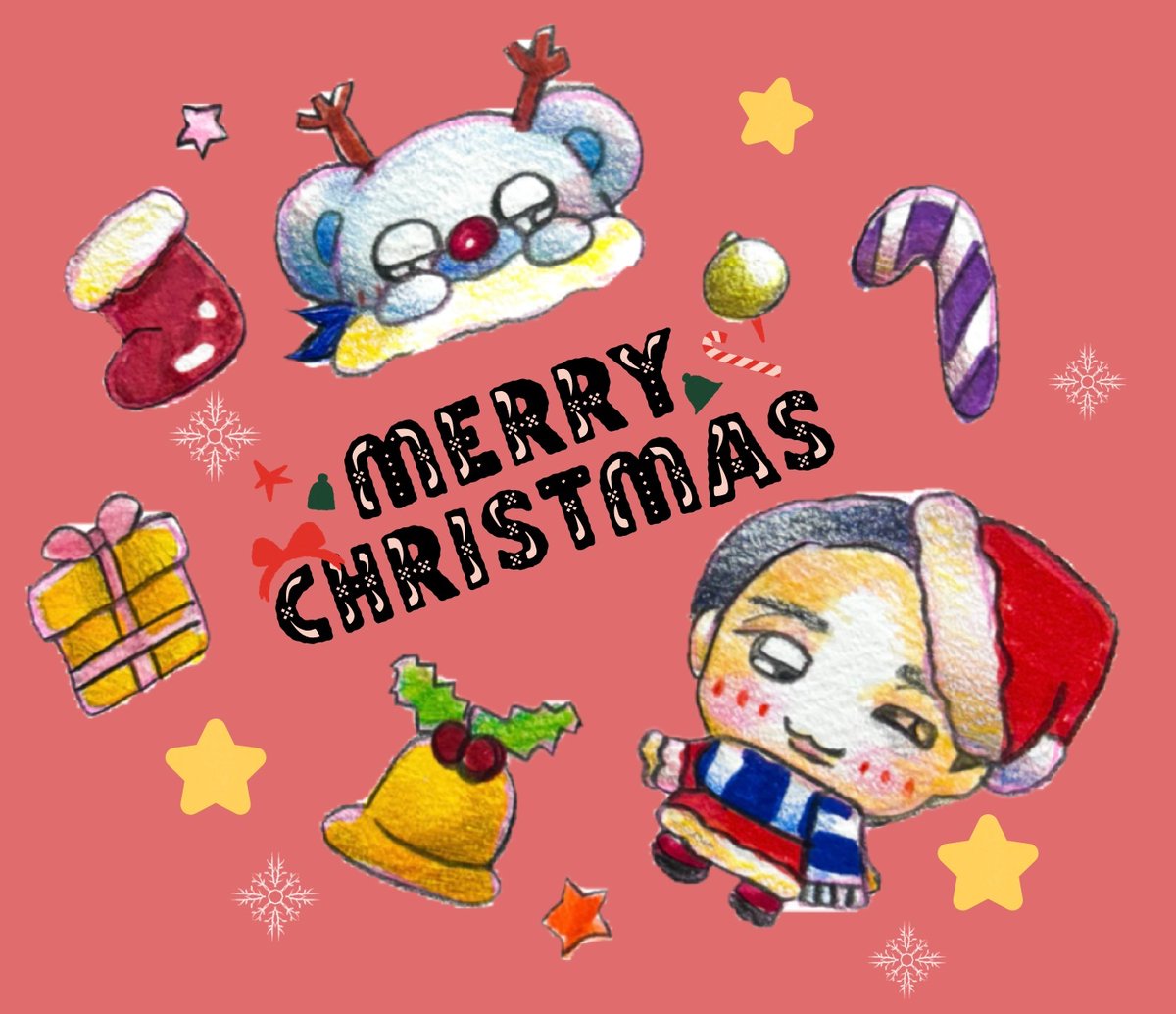 わぁ、可愛い🩷 サンタゆづ🤶と トナカイレイト君🫎 メリークリスマス