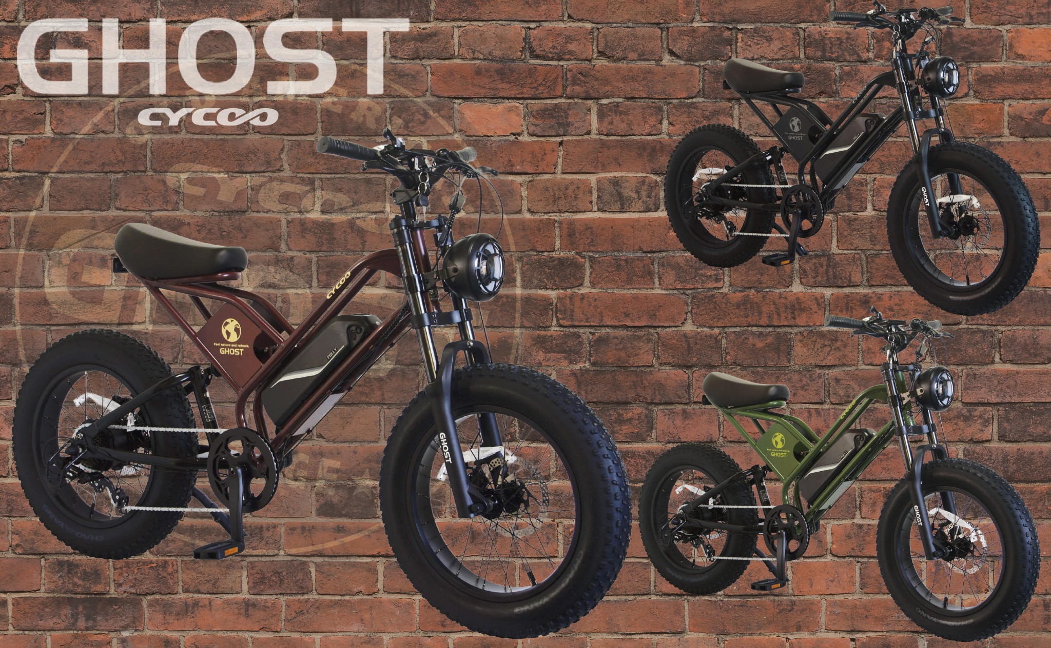 [引取限定] 【ほぼ新品】CYCOO GHOST 電動アシスト自転車 ブラック ファットバイクスタイルの電動アシスト自転車「CYCOO GHOST」に