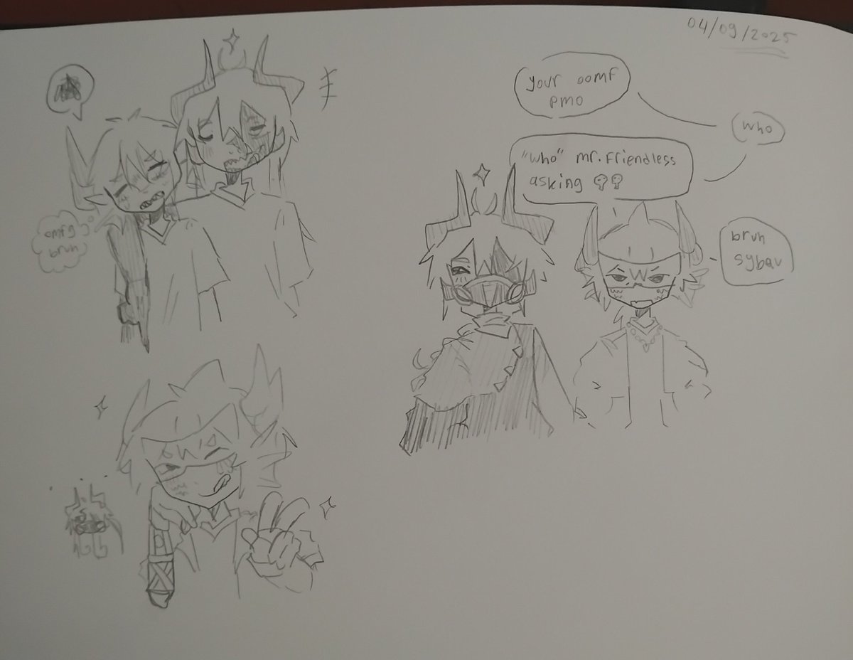 Previous post aftermath whaateverrr

I don't really want to draw today but oh well