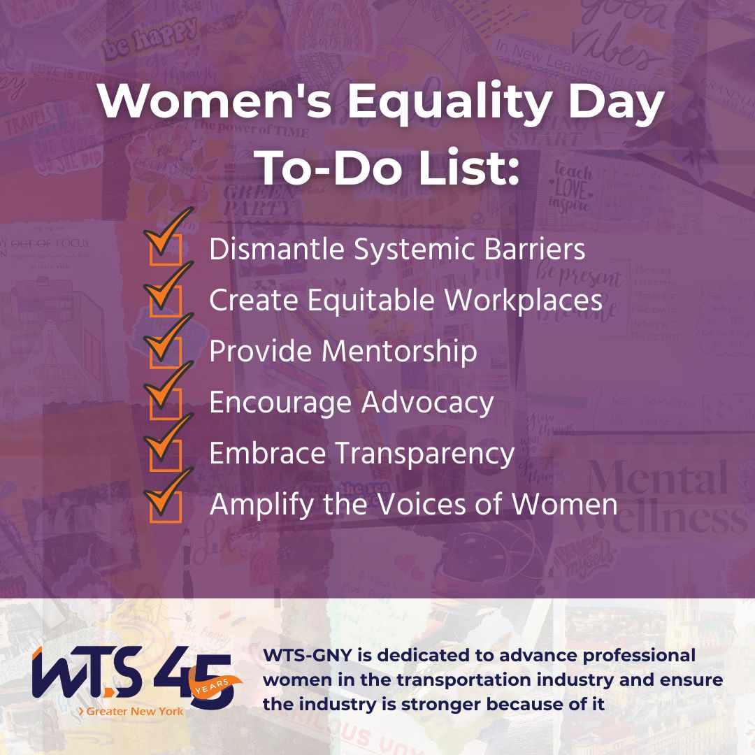Today the WTS -GNY Chapter honors Women’s Equality Day! We have made progress but there is still work ahead to achieve true equity. Let’s continue to celebrate women’s contributions, advocate for inclusion...
#WomensEqualityDay #WeAreWTS  #WTSGNY