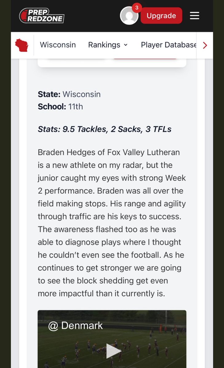 Thank you <a href="/MJ_NFLDraft/">Mark Johnson</a> and <a href="/PrepRedzoneWI/">Prep Redzone Wisconsin</a> for this write up!
Lots more work to do!!💪💪 #AGTG