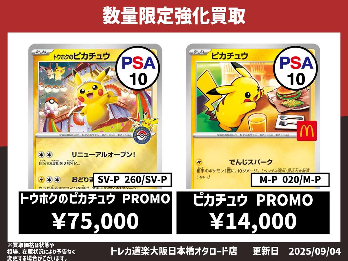 ⭐️トレカ道楽 大阪日本橋オタロード店⭐️ ⚡️ ポケモンカードPSA10 