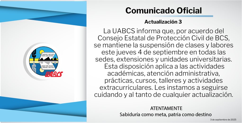 📌📢#Atención
Actualización No. 3 sobre labores en la universidad🔎👇