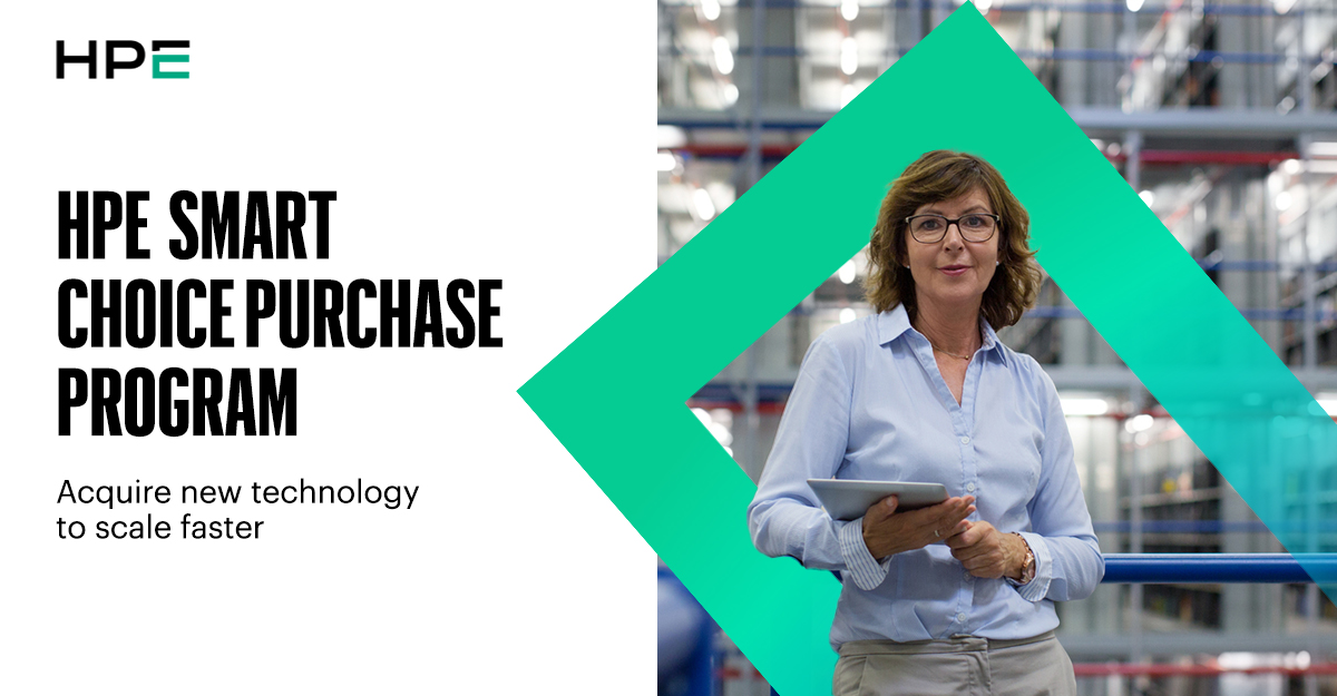 Making tech decisions doesn’t have to be complicated. The HPE Smart Choice Purchase Program makes it easier to invest, plan, and scale – on your terms. Learn more: hpe.to/6018A6HTO