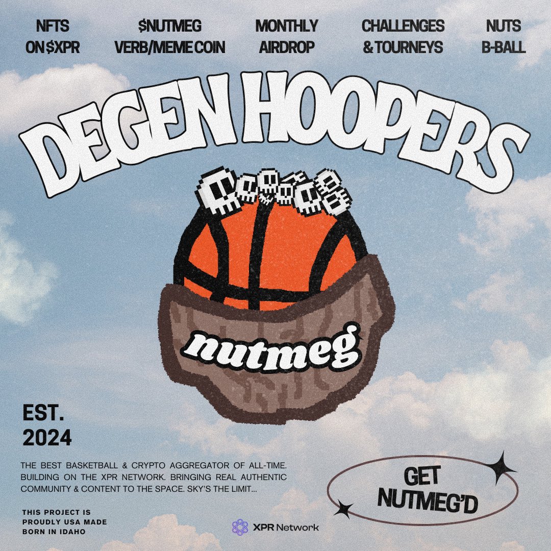 We’ve accomplished a lot in a short amount of time. We’ve also done it the right way. Excited to share the next level we are going to… 😎

<a href="/DegenHoopers/">Degen Hoopers Network</a> 
<a href="/nutmegDAO/">Nutmeg</a> $NUTMEG
<a href="/purplxpr/">Purple Panther Phoenix Unicorn</a> $PURPL