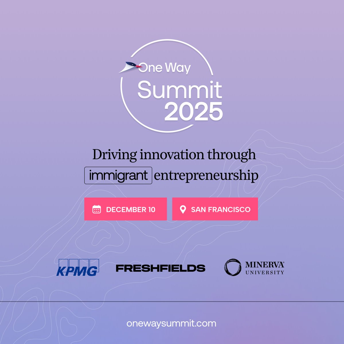 I have big news - One Way Ventures is launching a startup-VC summit spotlighting immigrant startup founders this December 10 in San Francisco!

The One Way Summit has been a long time coming. At a time when immigrants are increasingly ostracized and afraid to speak out, this