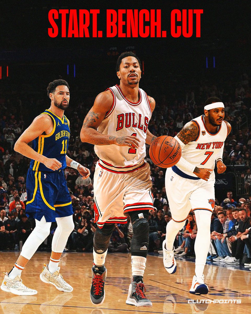 Start. Bench. Cut. The toughest game in basketball debates. 

This time, it’s between three iconic players:

🔥 Klay Thompson’s pure shooting brilliance

🌹 Derrick Rose’s electrifying athleticism and heart

🗽 Carmelo Anthony’s unstoppable scoring under the bright lights

Klay