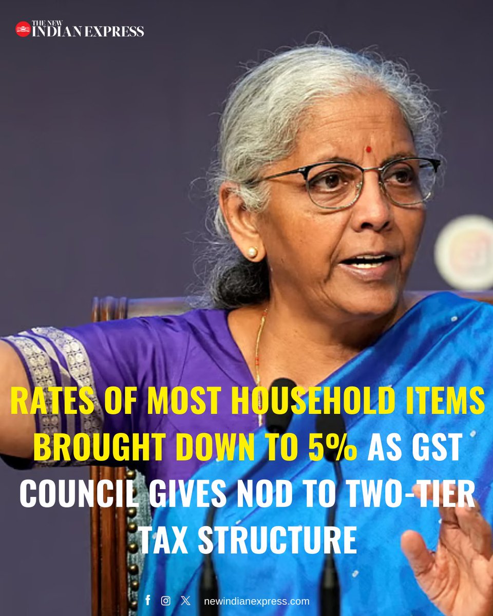 The 56th #GSTCouncilMeeting cleared all the proposed changes in the Goods and Services Tax (GST), including the approval of a two-rate tax structure. 

Taxes on daily-use items have been reduced in most cases, with several items in the 18% and 12% slabs brought down to 5%. Many
