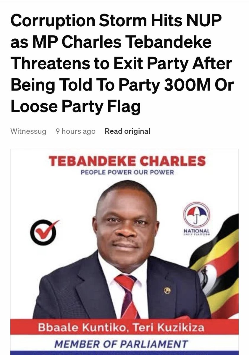 Mwana12345's tweet photo. NUP has turned into an economic venture ,exploiting ordinary Ugandans while enriching a few individuals, especially @HEBobiwine’s family and select party leaders.Lukwago,,#digidaandwin,Fufa,Engineer,#uchd2025,buule,Balimwezo,Lord Mayor,300,000 ugx,
#WhyUgStillNeedsM7 https://t.co/pyZmLyVsDF