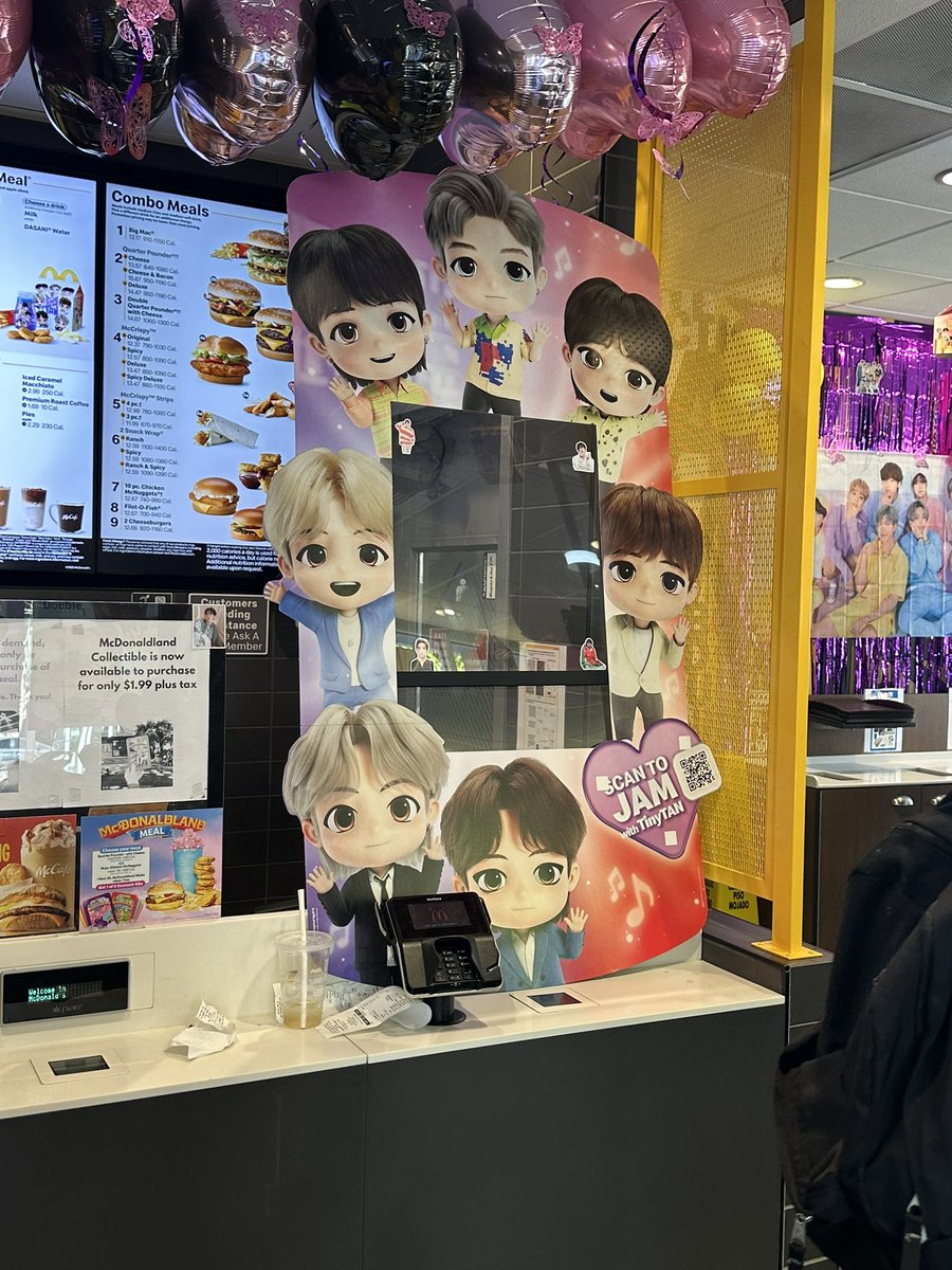 j0yz's tweet photo. My McDonald’s went all out! 💜 #TinyTanXMcDonalds https://t.co/esze1IRoOi