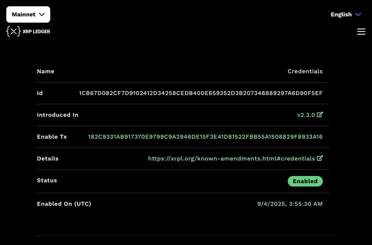 1/ The Credentials feature on XRPL is now live!  It gives developers and businesses a way to handle identity checks and compliance requirements directly on-chain, without the need to manually approve each account one by one.