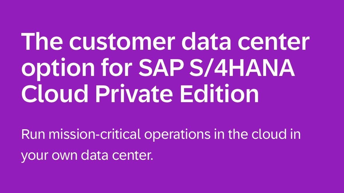 atsapanoglou's tweet image. 5 things you might not know about SAP Cloud ERP Private, Customer Datacenter
linkedin.com/pulse/5-things…

#SAP #SAPS4HANA #SAPCloudERP