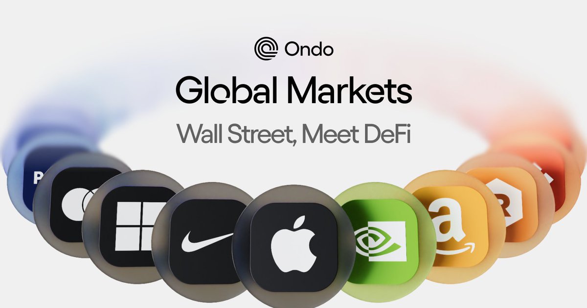$ONDO Global Markets x DeFi rails will be the next key step to unlocking true Web3 finance

Congrats to <a href="/OndoFinance/">Ondo Finance</a> for making history today

Let's keep building on that momentum🔥
