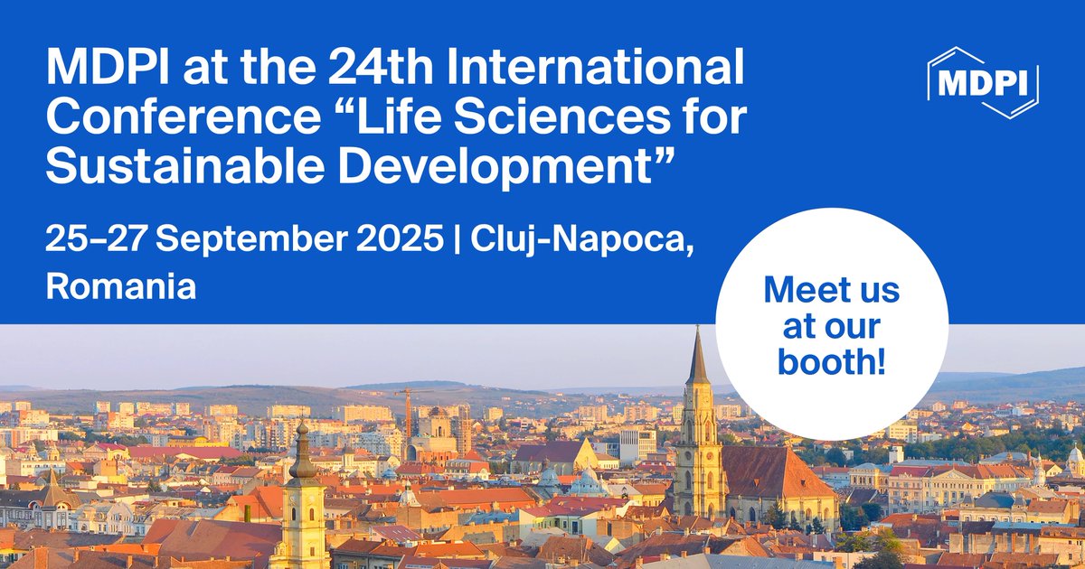 📢Meet Us at the 24th International Conference “Life Sciences for Sustainable Development”

📅25–27 September 2025
📍Cluj-Napoca, Romania
🔗For more detail: symposium.usamvcluj.ro

#conference #symposium2025 #lifesciences #Agriculture #mdpiopenaccess