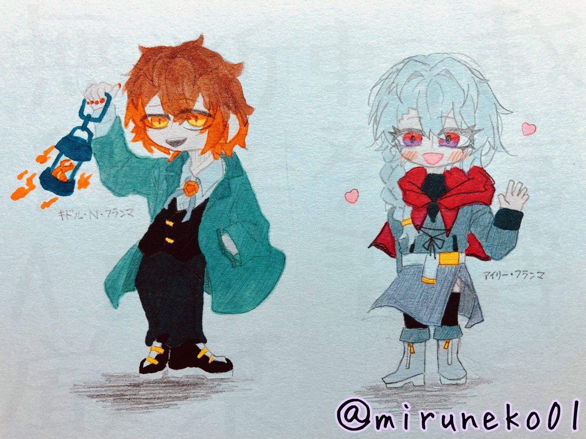 alto4_7's tweet image. 『Project Mirror』
3〜4話から本格的に登場した
キドル・N・フランマと
アイリー・フランマのビジュアル公開

#鏡の肖像画
 #ProjectMirror