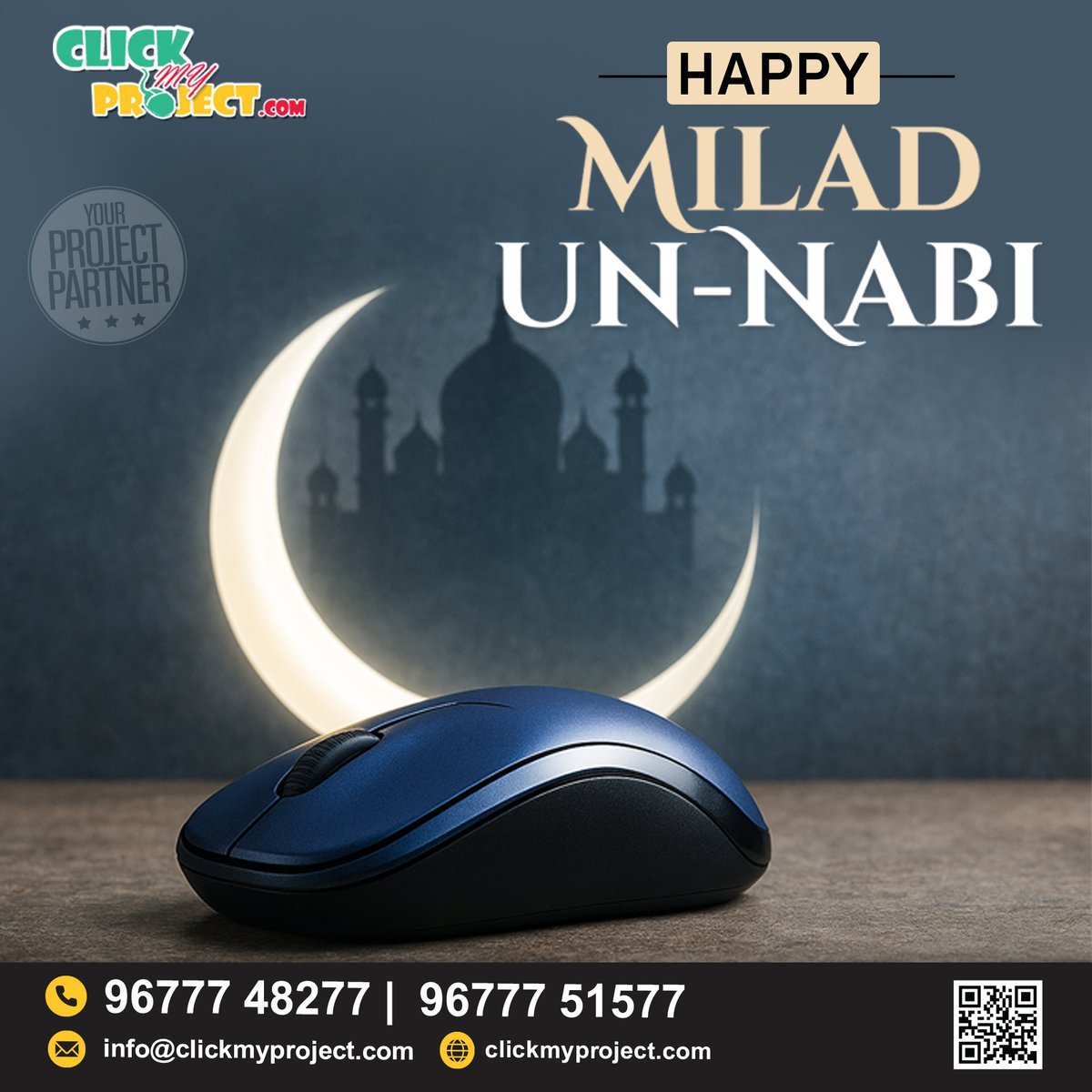 ClickMyProject's tweet image. 🌙✨ Happy Milad-un-Nabi - clickmyproject ✨🌙
🔗 website: clickmyproject.com
#clickmyproject #projectcentermadurai
#happymiladunnabi2025 #miladunnabi #prophetbirthday #miladwishes #eidmiladunnabi #finalyearprojects #engineeringprojects #peaceandblessings