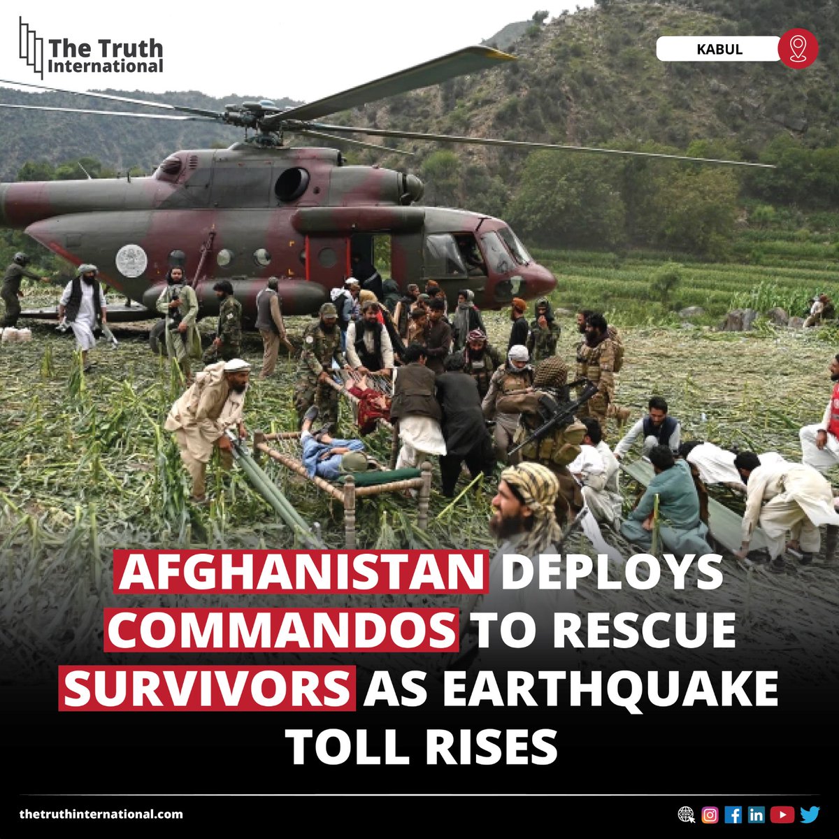ttimagazine's tweet image. Afghanistan Deploys Commandos to Rescue Survivors as Earthquake Toll Rises

READ MORE: thetruthinternational.com/afghanistan-de…

#International #Afghanistan #Deploys #Commandos #Rescue #Survivors #Earthquake #TollRises #Kabul #TTI
