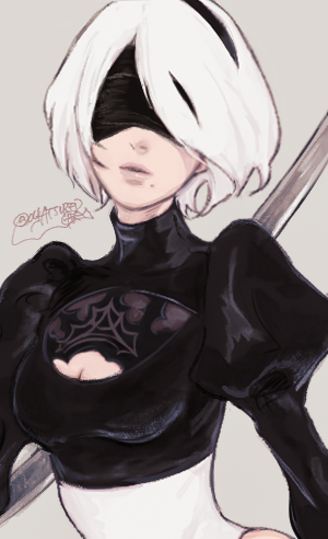 ヨルハ二号B型 「突発企画あなたの推し描きますコーナー お二人目は「NieR:Automata・2」|グレイのイラスト