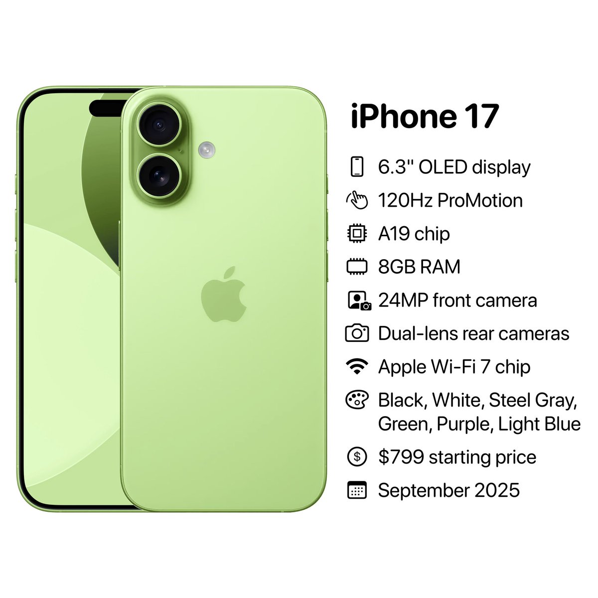 Karolin380's tweet image. What to expect from the iPhone 17  #AppleEvent  next week 🔥

Send a message for delivery 🚚