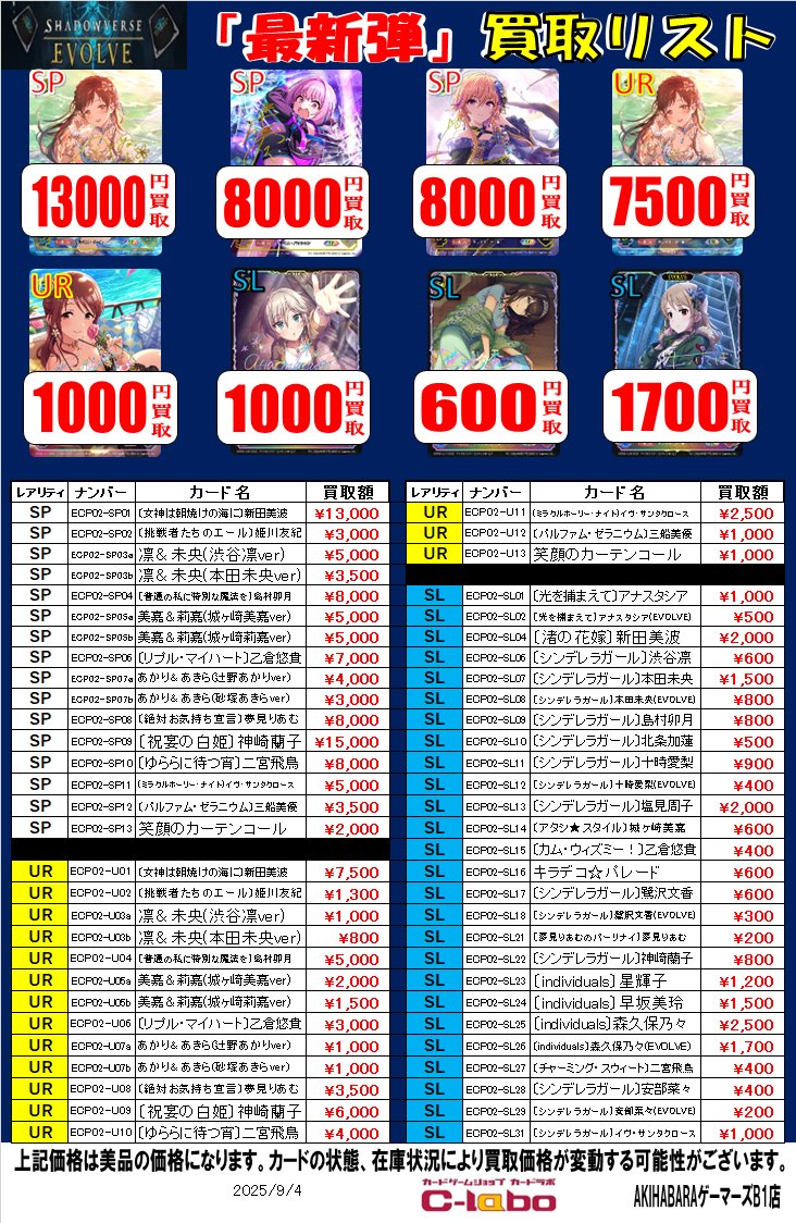 島村卯月 エボルヴ sp 未使用 shadowverse evolve シャドバ カードラボ