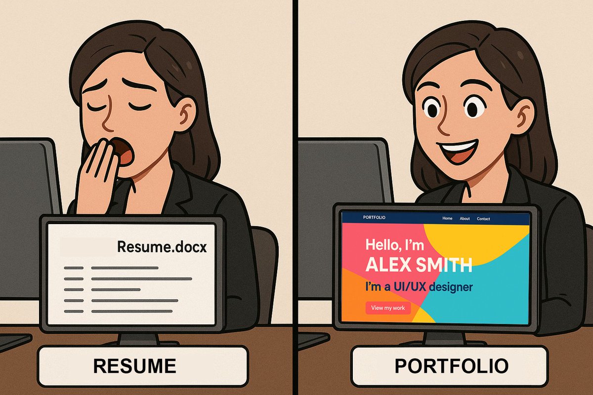 "Don’t just tell them. Show them." 
Word docs, pdfs are boring. Build your own visual, shareable portfolio with JDoodle AI. No coding needed.

Here's a guide to help you create and publish it: linkedin.com/pulse/how-jdoo…