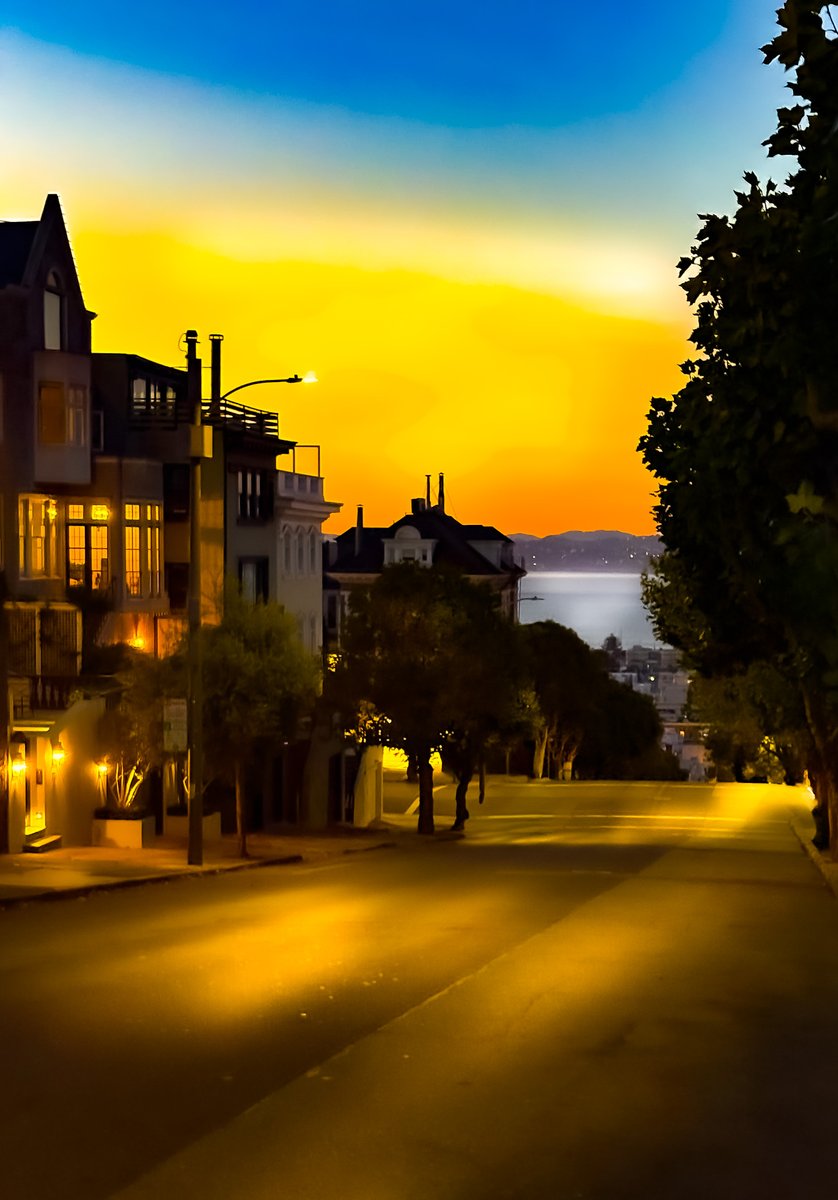 There is no place like San Francisco. This is Pacific Heights. Simply Breathtaking at sunset. Just no place like it.