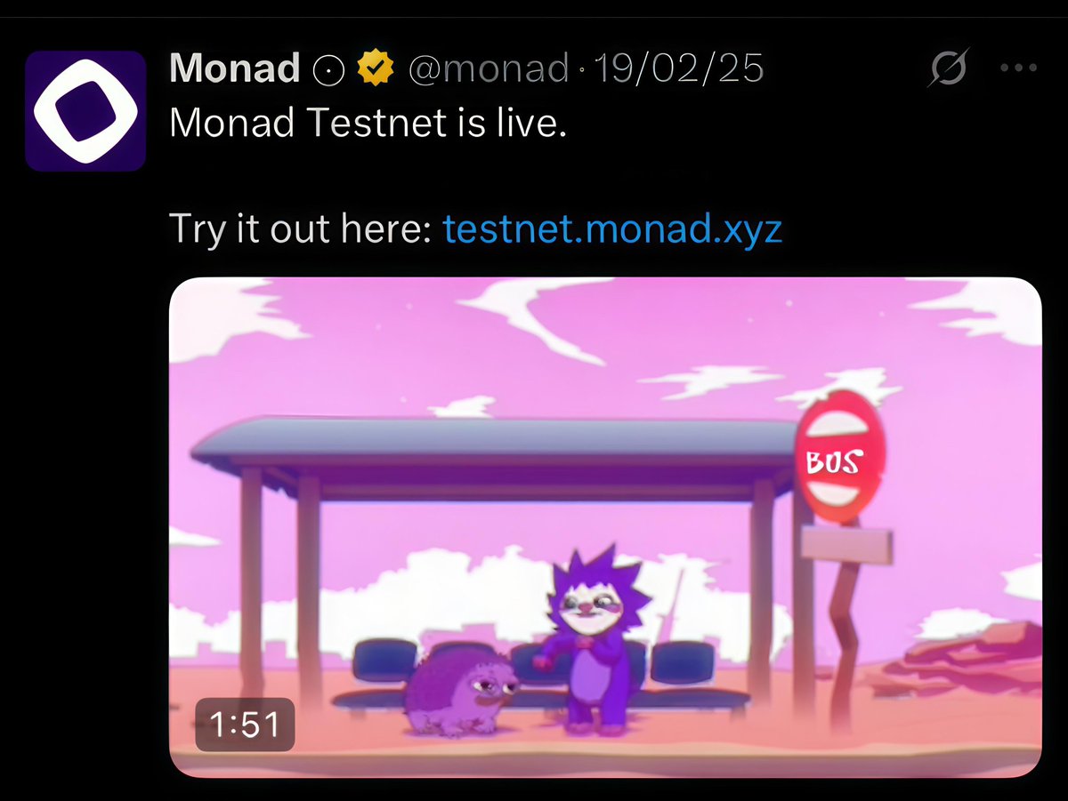 If you’ve been here since day 1, drop a gmonad   You’re truly an OG member of the <a href="/monad/">Monad ⨀</a>
testnet.