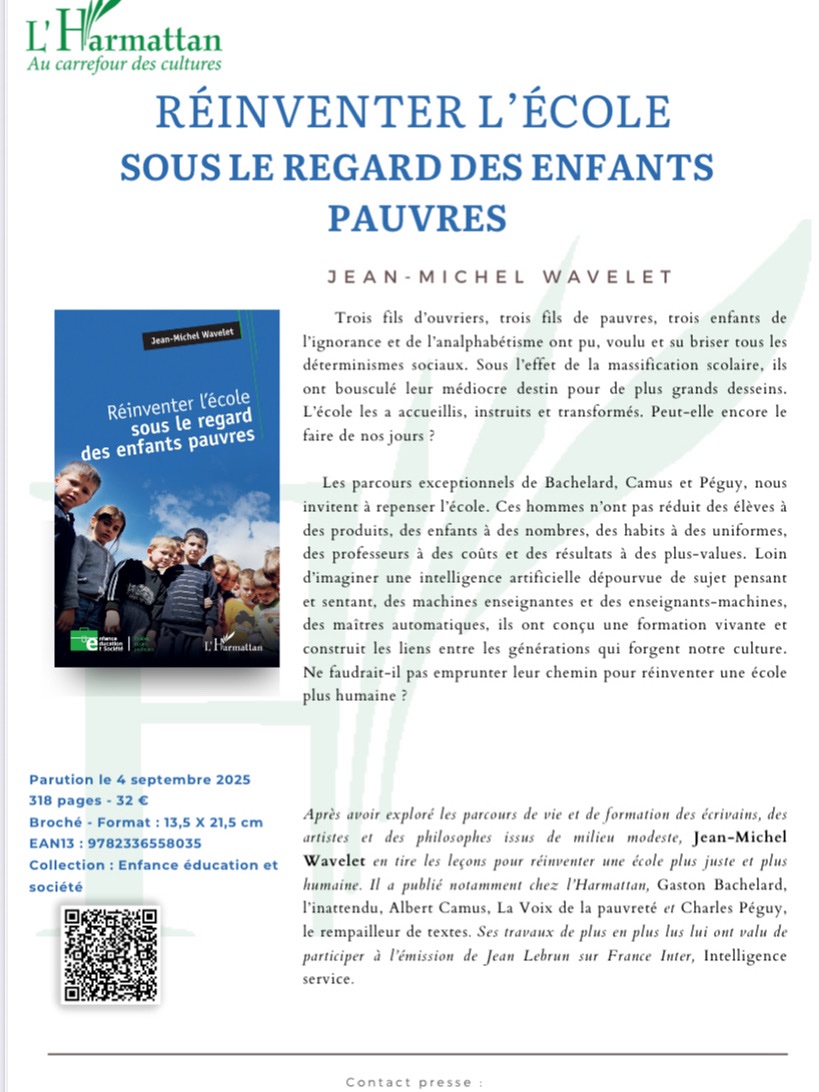Wavelet7's tweet photo. "Réinventer sous le regard des enfants pauvres" paraît aujourd'hui https://t.co/YI6AoVLfjB