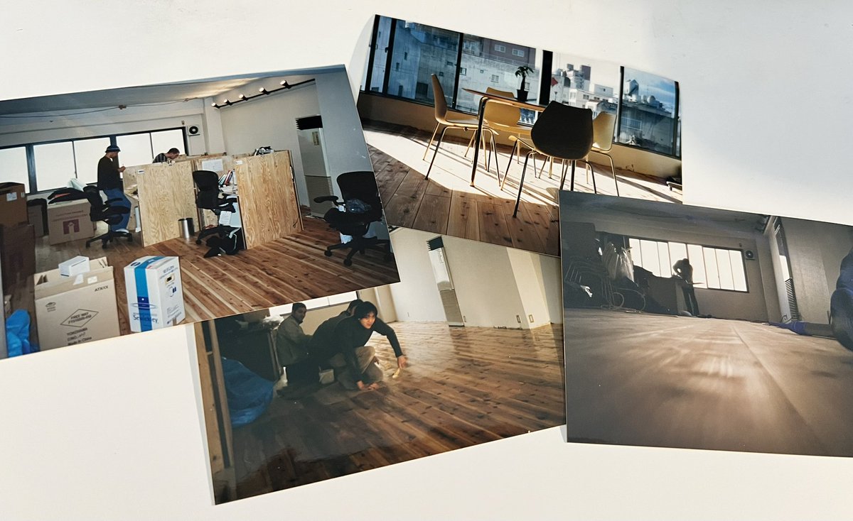 Q-Games is 24 years old today! We started off in a tiny little office about 1.5km south of where we are now, our third office. I dug out some photos of the original office, we put down the wooden flooring, oiled and waxed it ourselves.

We’ve had a busy 24 years and the lead up