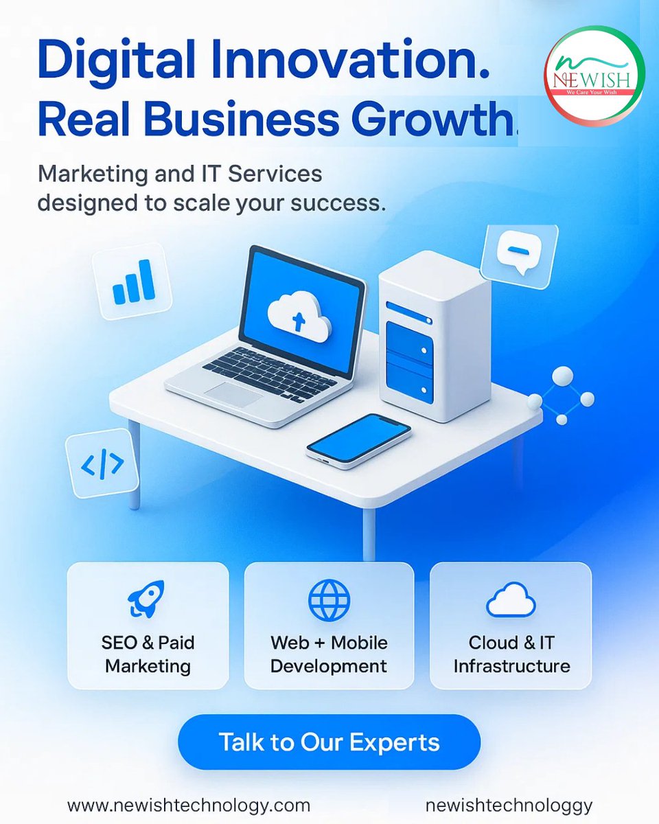 NewishTech21's tweet image. 🚀 Digital Innovation. Real Business Growth.
At Newish Technology, we provide:

👉 Talk to our experts today.
🌐 newishtechnology.com | newishtechnologgy.com
#NewishTechnology #DigitalGrowth #SEO #WebDevelopment #CloudSolutions #ITSolutions #BusinessGrowth